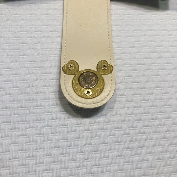 Cream Colored Crossbody Bag with Gold Toned Mickey Mouse Ears Magnetic Closure - Picture 14 of 14